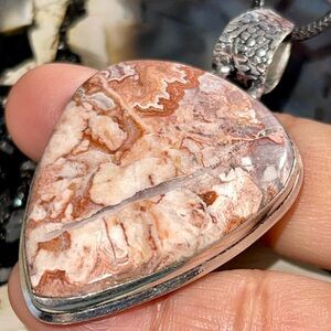 “The Laughter Stone” Crazy Lace Laguna Pendant 2 1/4”